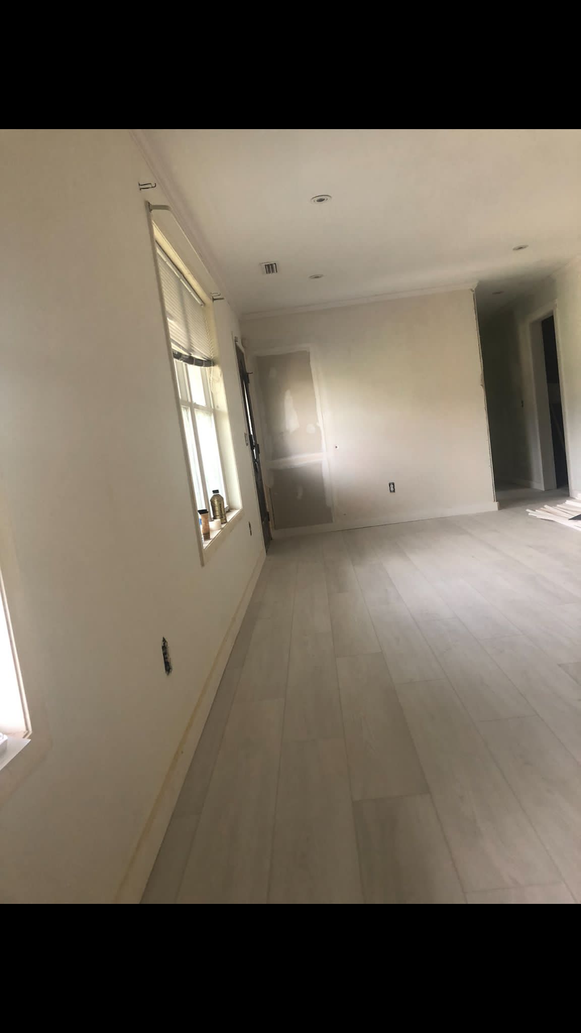 Finished light flooring and interior remodeling